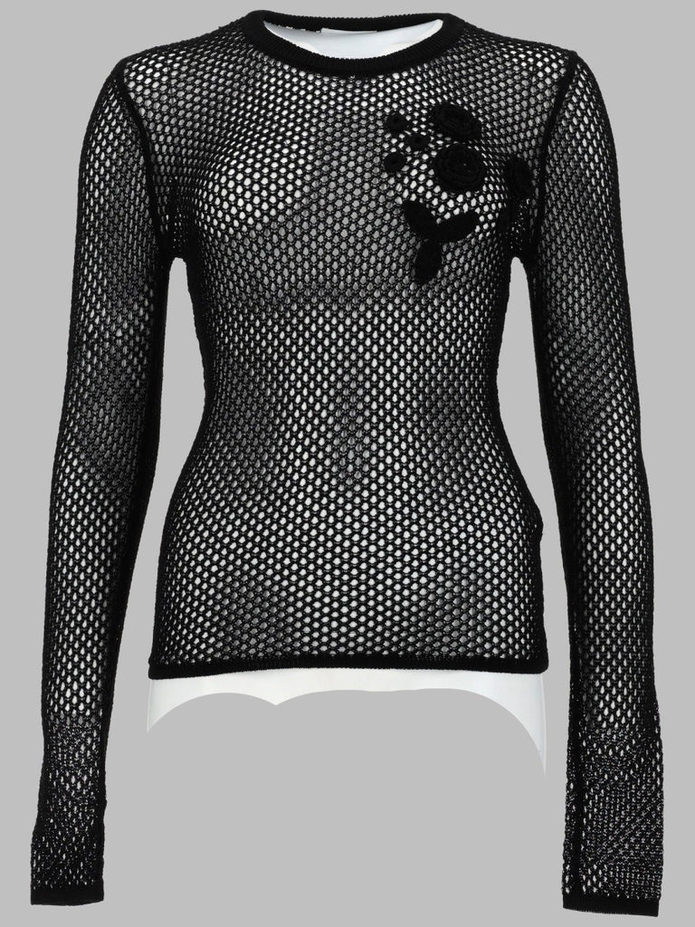 TOP IN MESH DI COTONE MERCERIZZATO