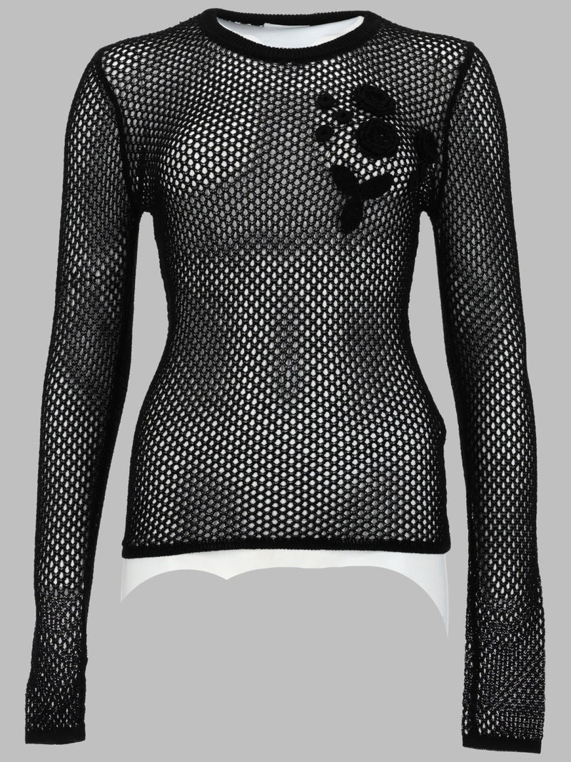 TOP IN MESH DI COTONE MERCERIZZATO