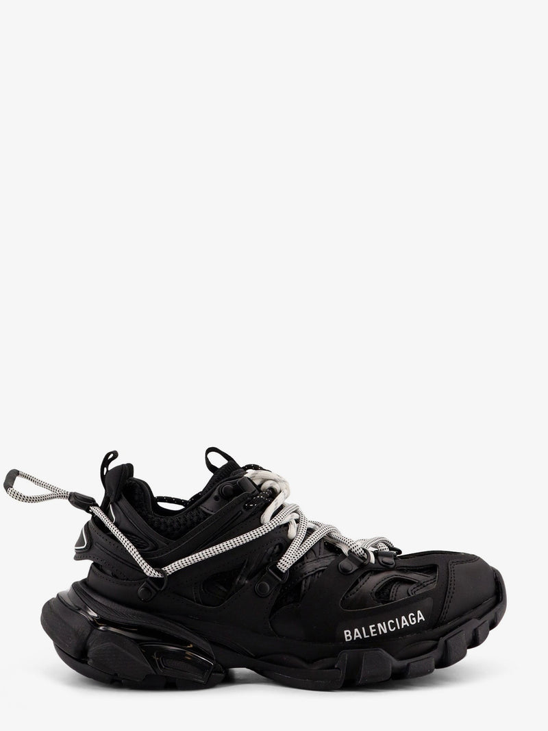 Track mesh sneakers with double laces