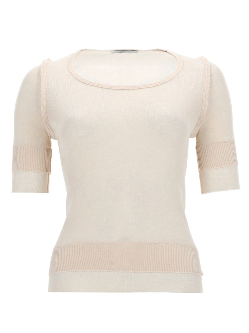 "TROMPE L'OEIL" VISCOSE AND SILK TOP