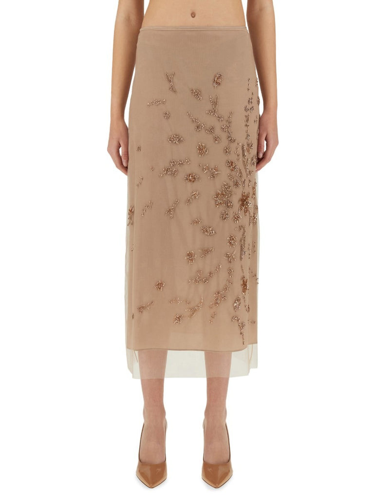 TULLE SKIRT WITH EMBROIDERY