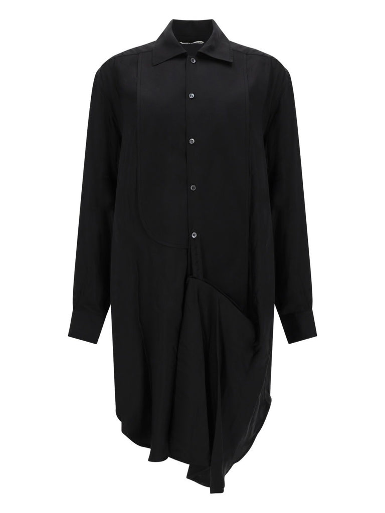 "TUXEDO DRAPE" MIDI DRESS