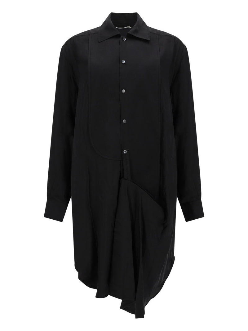 "TUXEDO DRAPE" MIDI DRESS