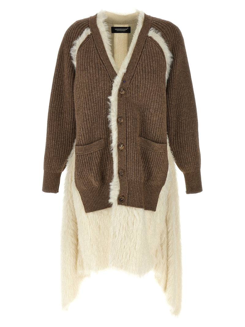 Two-material cardigan