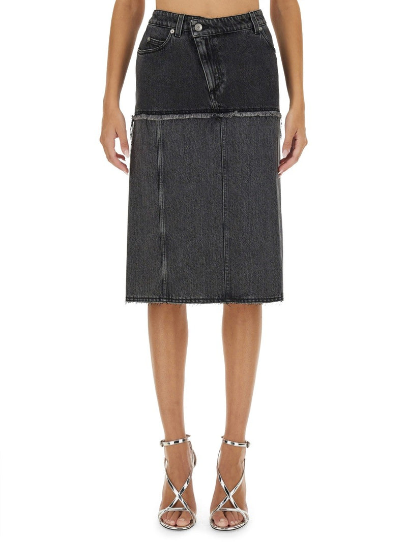 TWO-TONE DENIM SKIRT