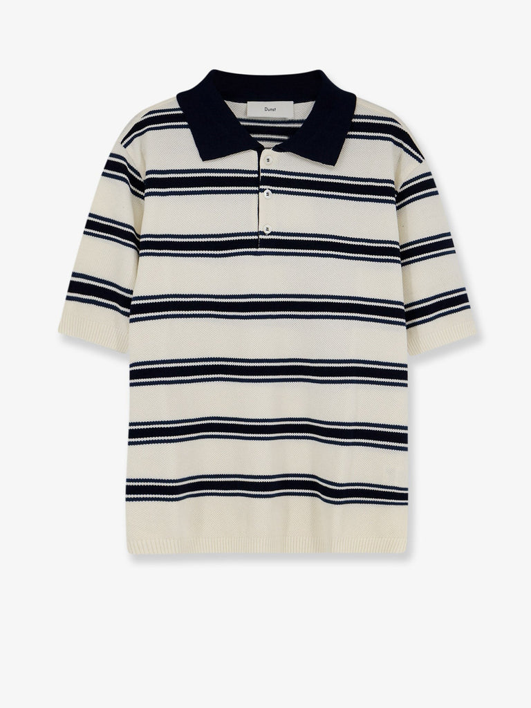 Unisex striped cotton polo shirt