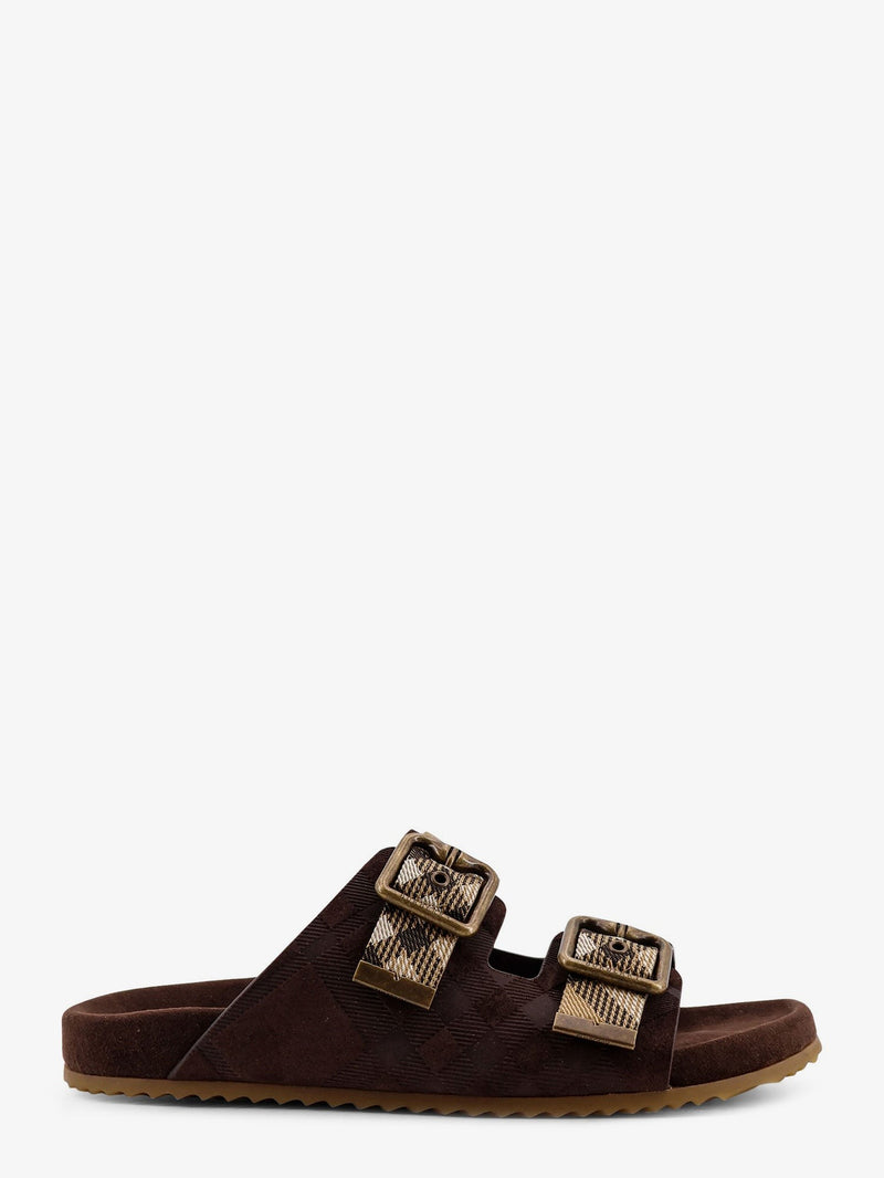 Urchin suede and synthetic fabric sandals