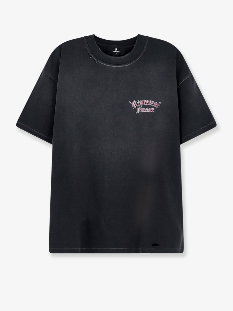 Used-effect cotton T-shirt