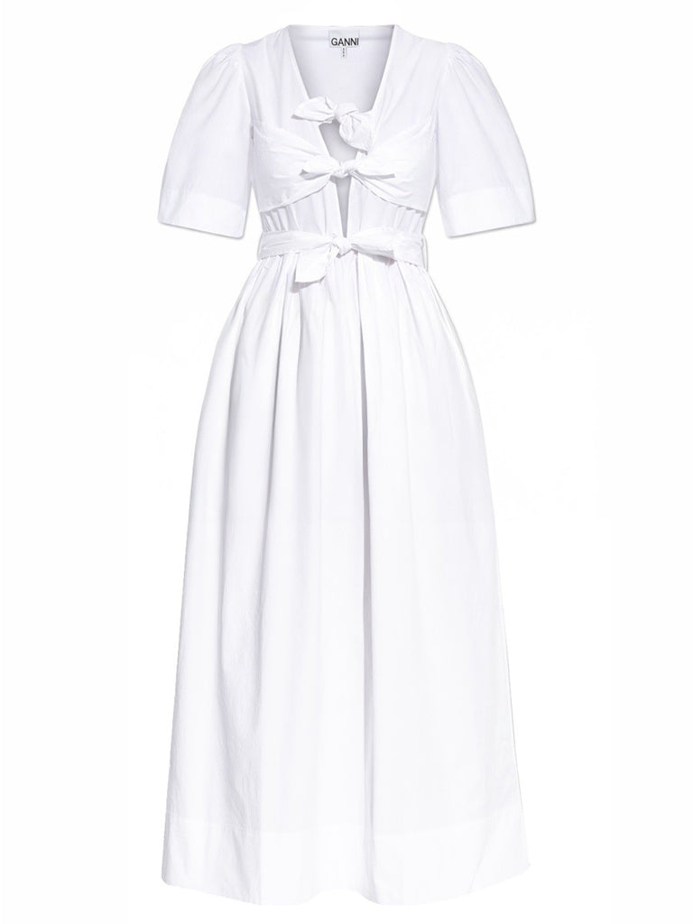 V-NECK MIDI DRESS
