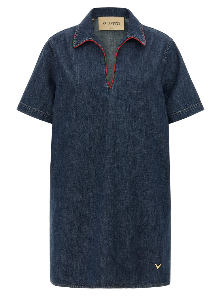 Valentino Garavani Chambray 'VLogo' denim dress