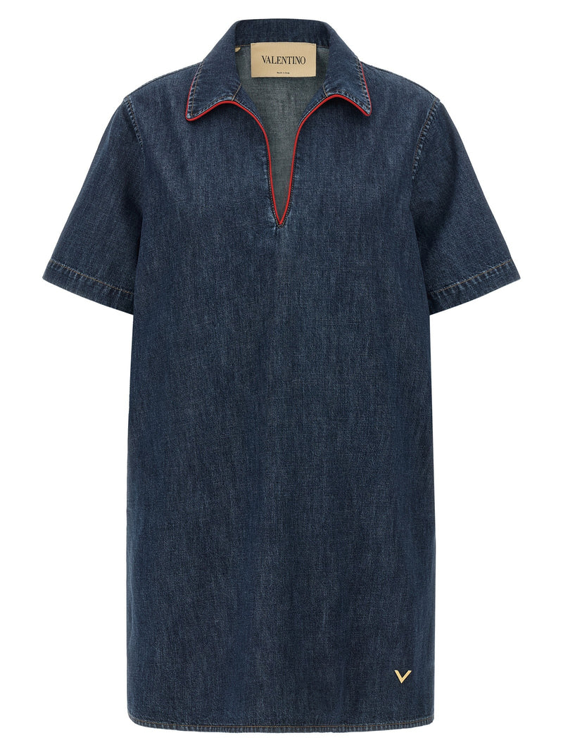 Valentino Garavani Chambray 'VLogo' denim dress