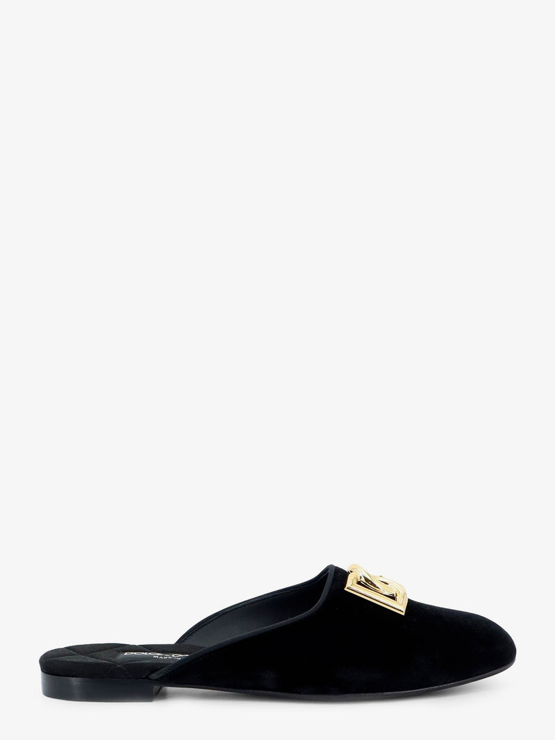 Velvet sabot with metal DG logo