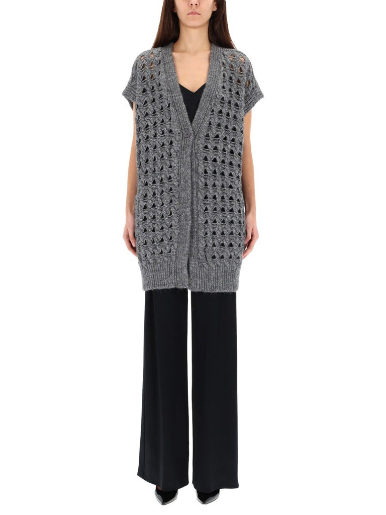 VEST WITH PERFORATED WORKMANSHIP