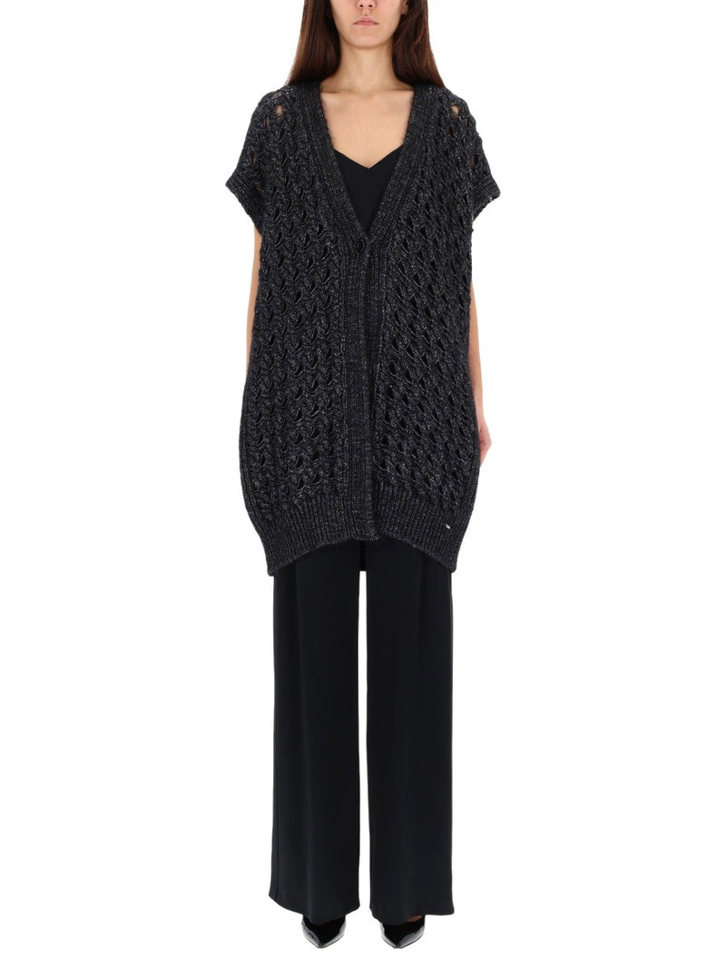 VEST WITH PERFORATED WORKMANSHIP