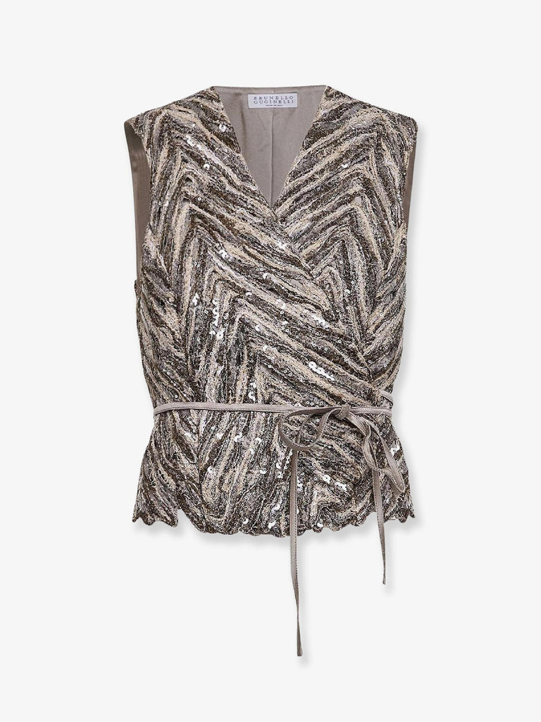 Vest with sequins embroidery