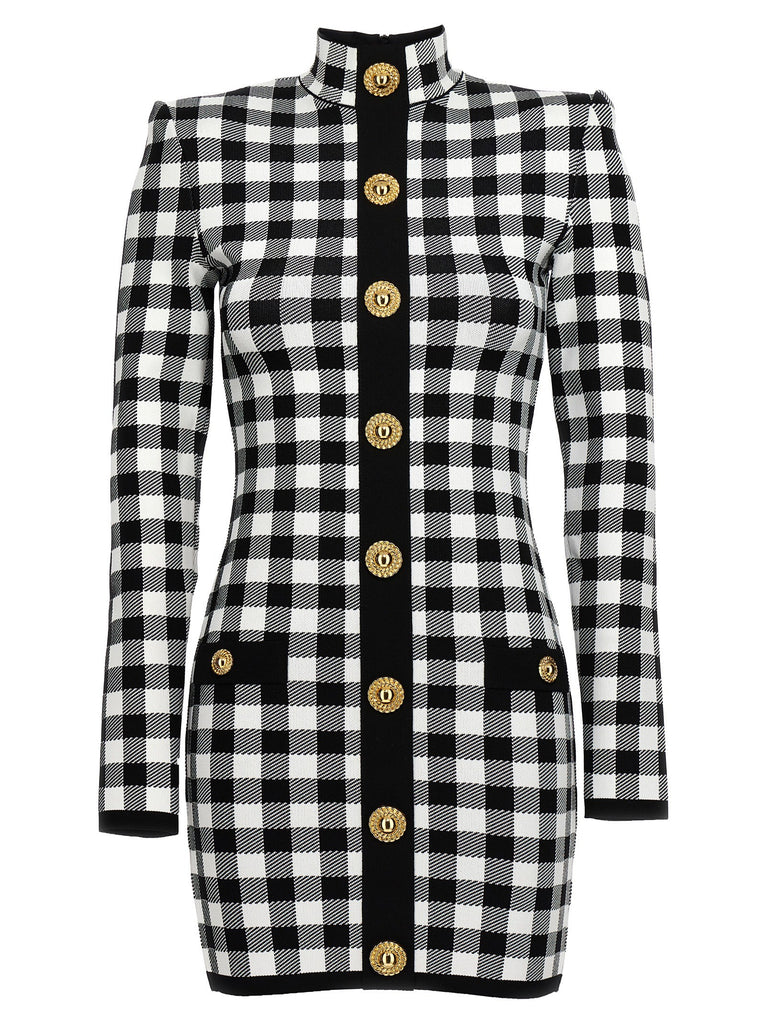 Vichy knit dress