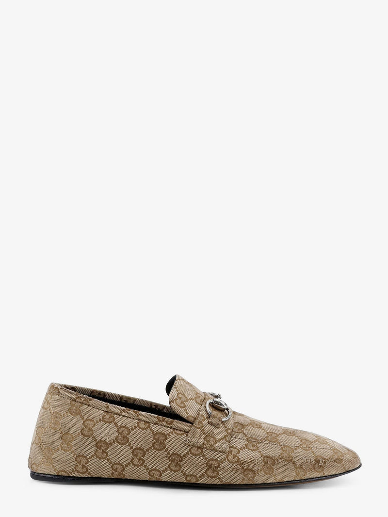 Vintage-effect GG fabric loafers