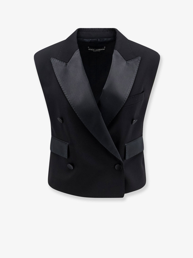 Virgin wool and silk blend Tuxedo vest