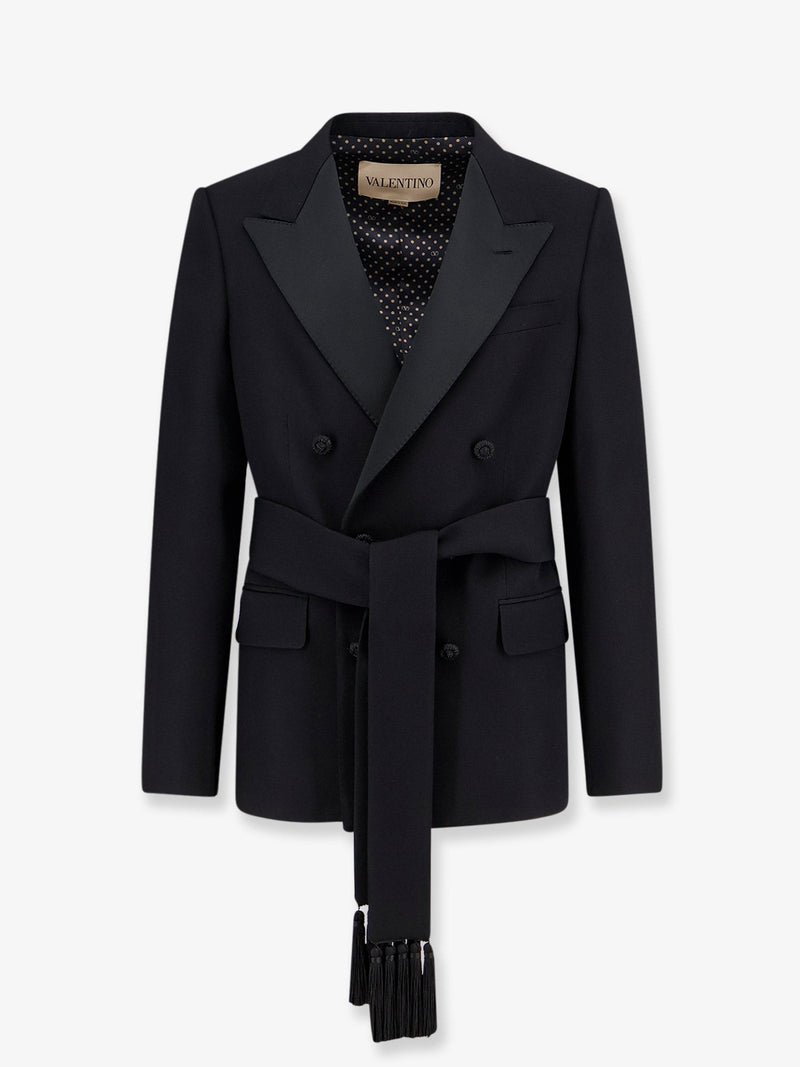 Virgin wool blazer with belt