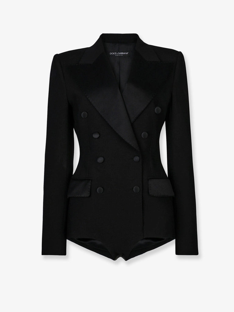 Virgin wool blend Tuxedo blazer with body detail