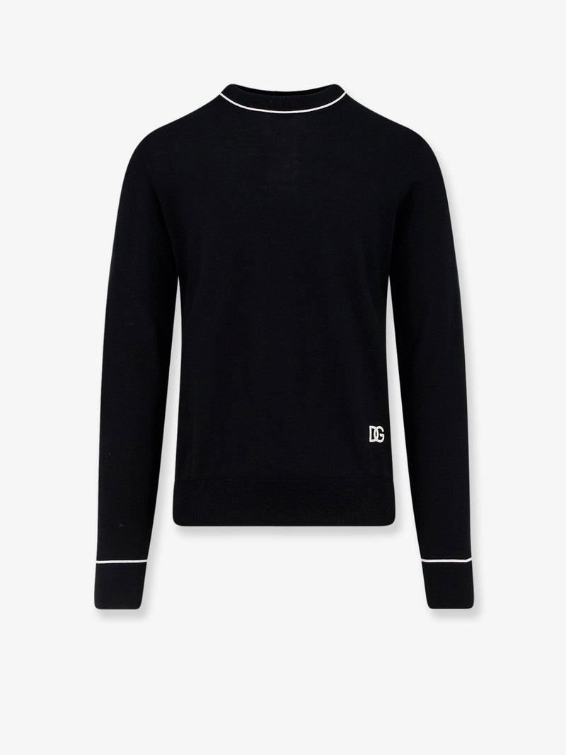 Virgin wool sweater with embroidered DG logo