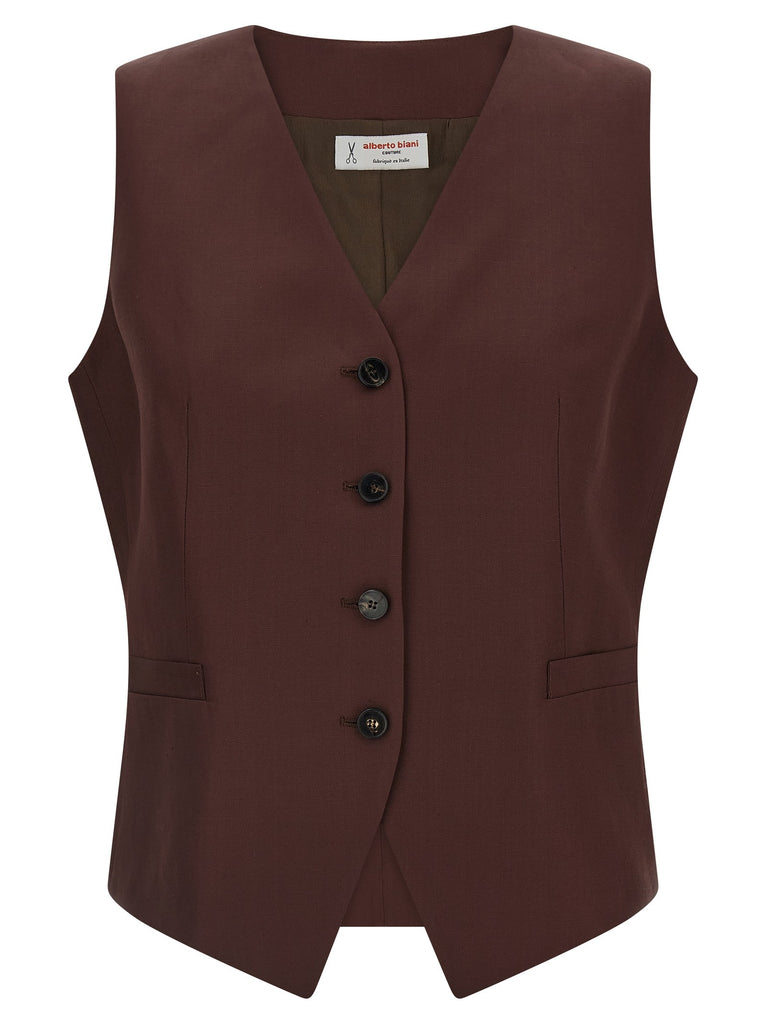 Viscose and linen vest