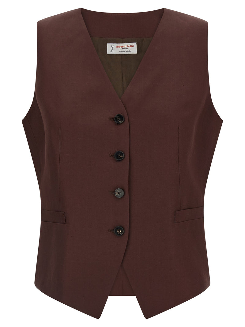 Viscose and linen vest