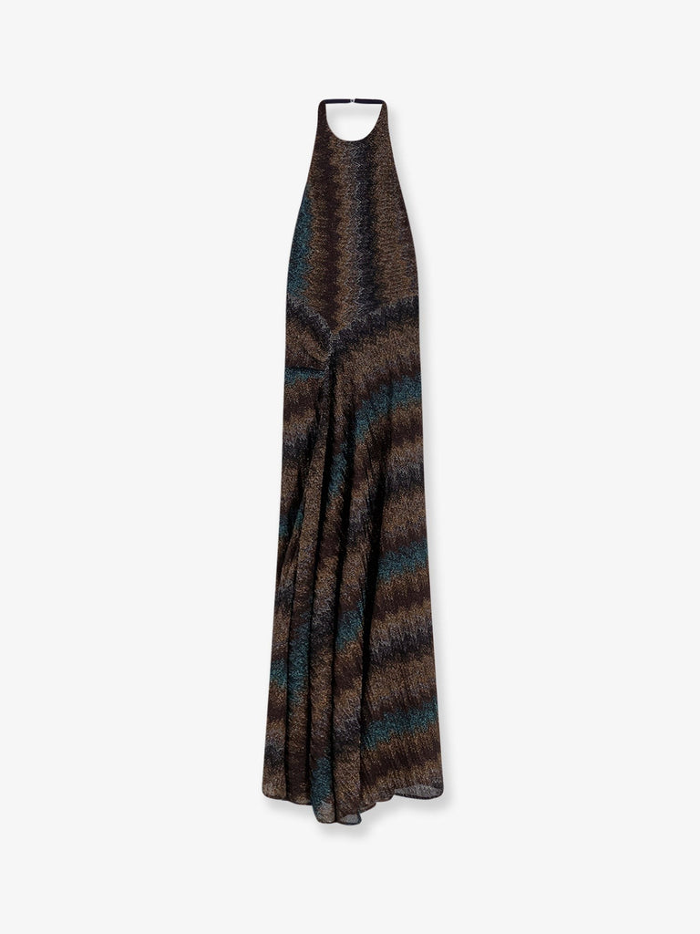Viscose and metallic fiber dress