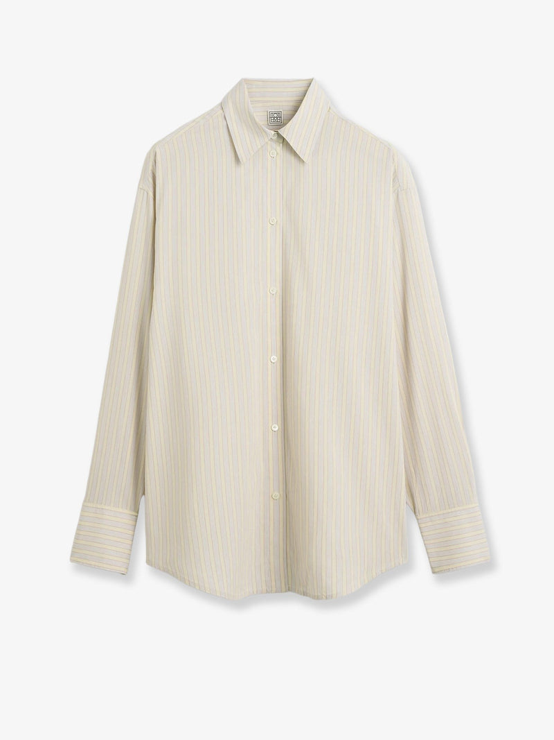 Viscose and silk blend shirt with striped pattern