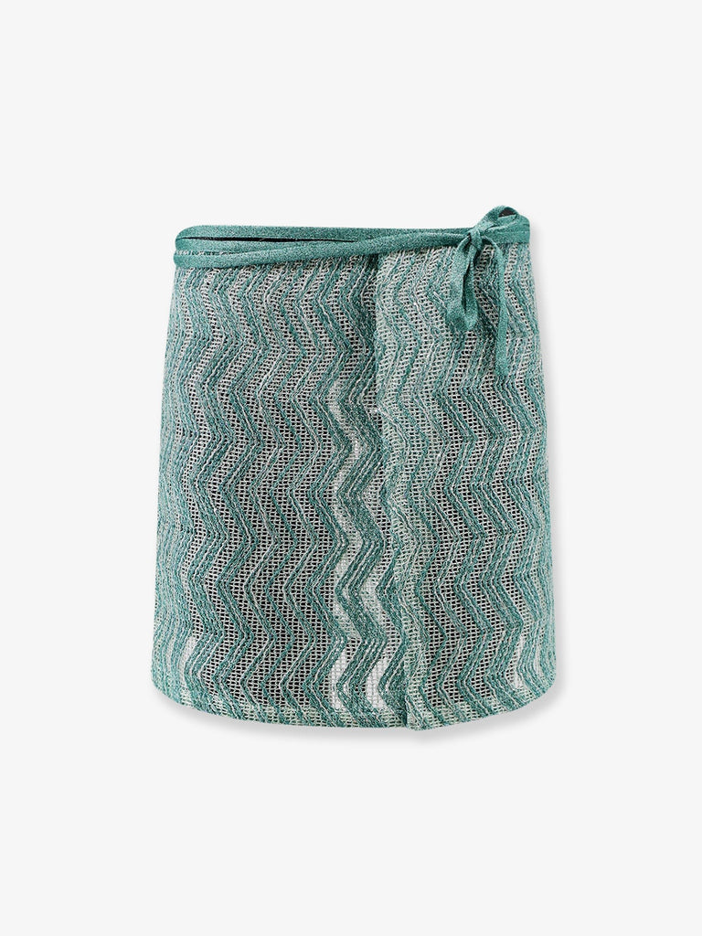 Viscose blend and sequin mini skirt