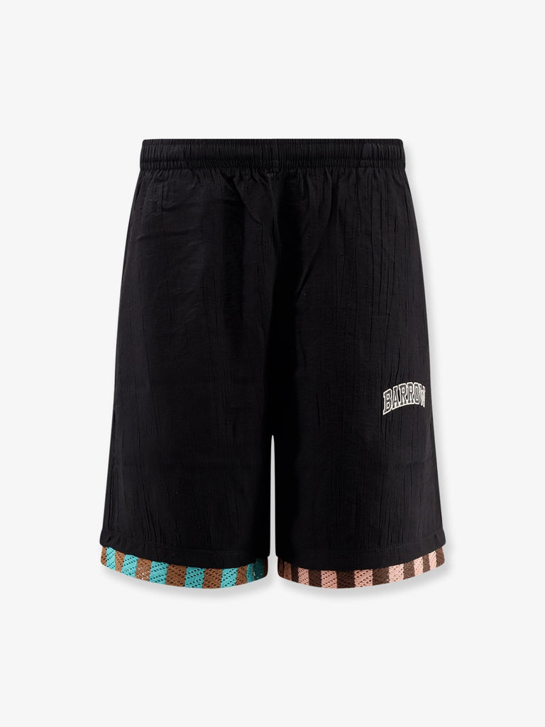 Viscose blend Bermuda shorts with logo print