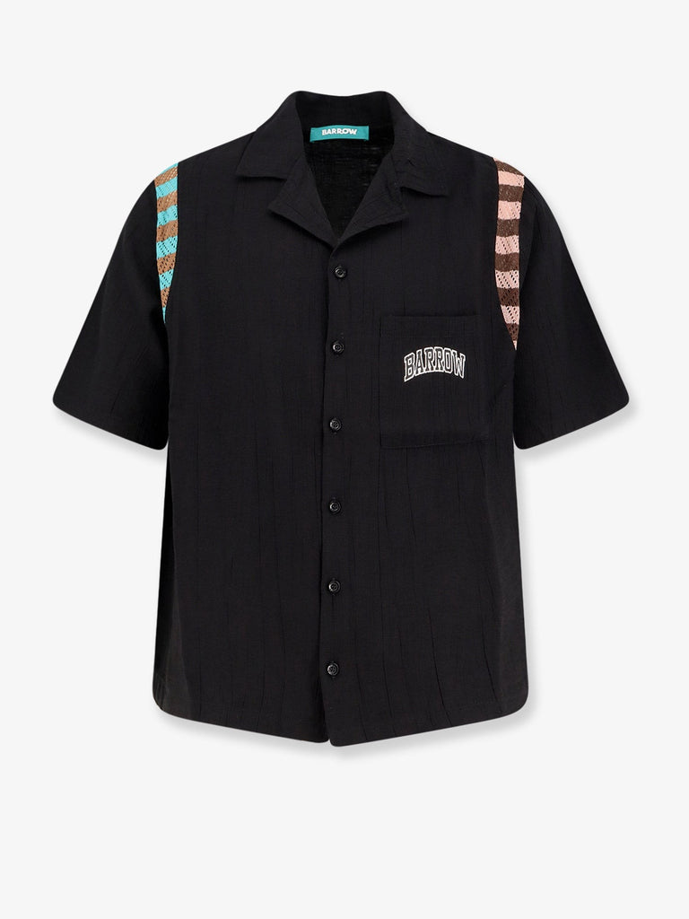 Viscose blend shirt with forntal logo print