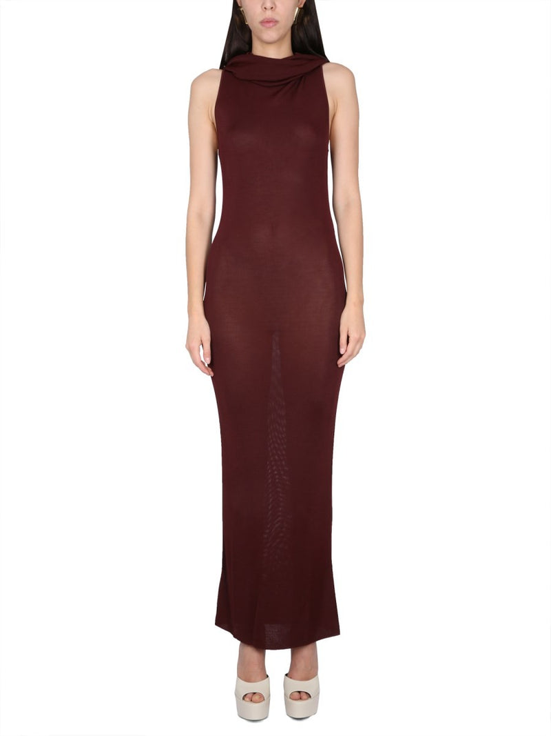 VISCOSE HOODED DRESS