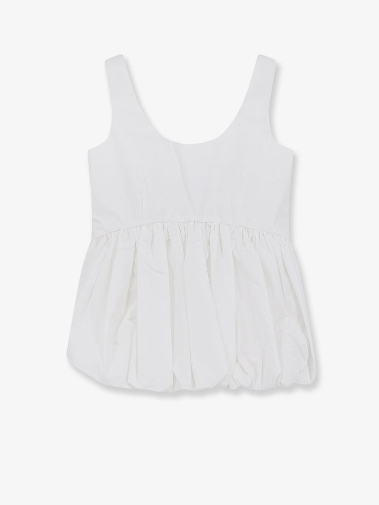 Voluminous peplum cotton tank top