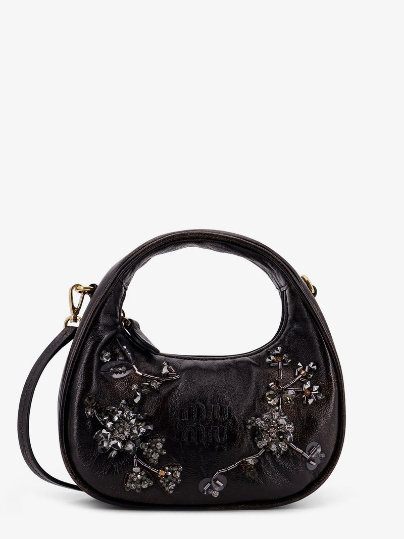 Wander leather mini crossbody bag with embroidery
