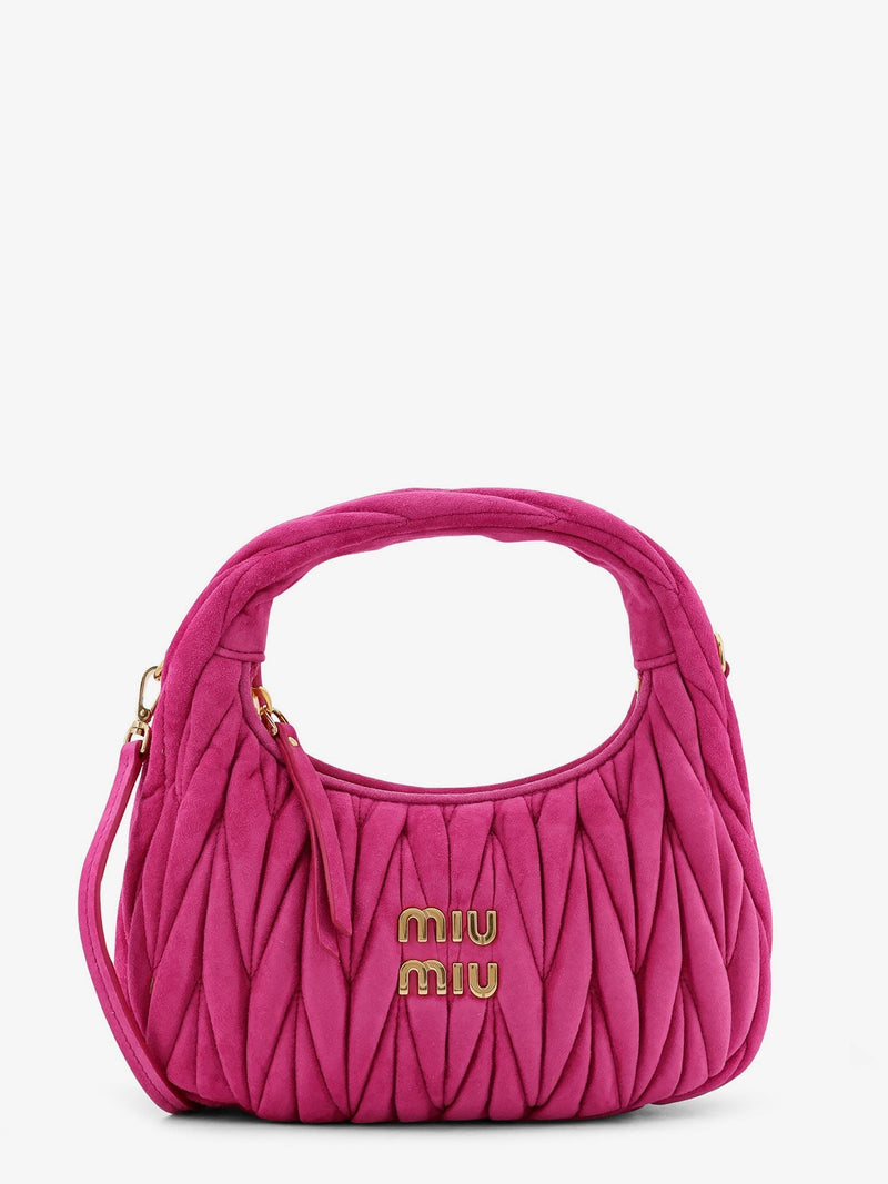 Wander matelassé suede shoulder bag