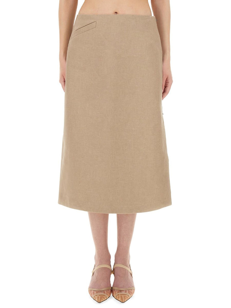 WAXED LINEN SKIRT