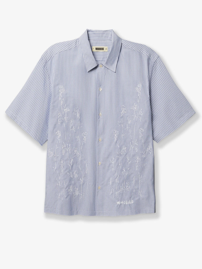 Wbwang Ox Flower striped cotton shirt