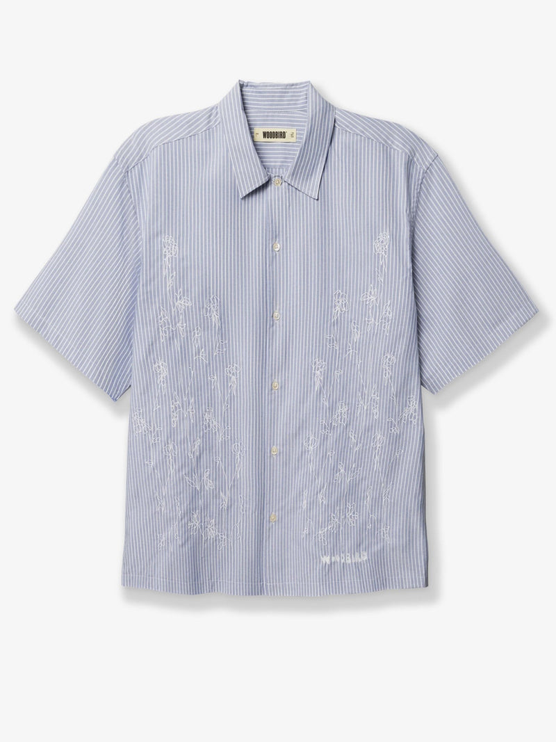 Wbwang Ox Flower striped cotton shirt