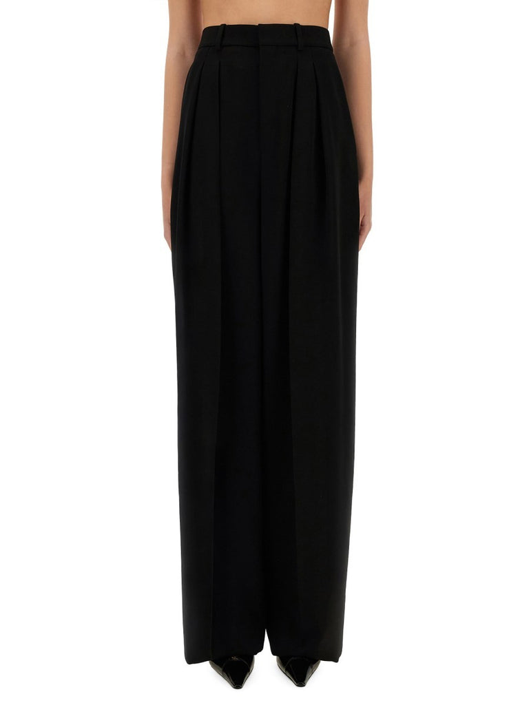 WIDE-LEG PANTS IN GRAIN DE POUDRE
