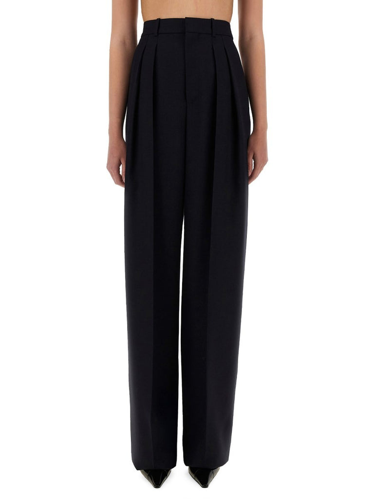 WIDE-LEG PANTS IN GRAIN DE POUDRE