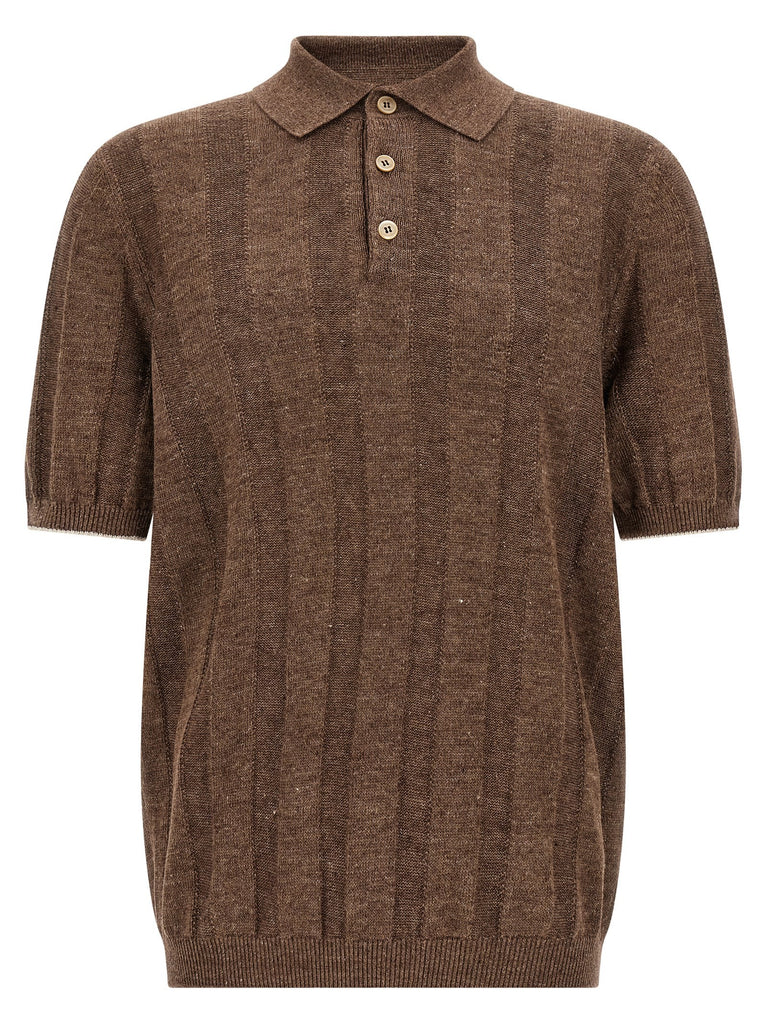 Wide ribbed polo shirt