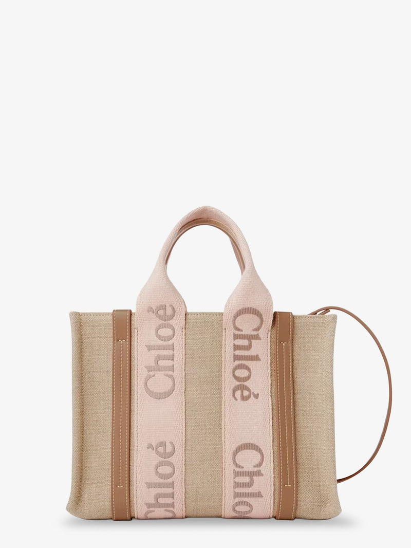 Woody linen canvas and leather crossbody bag