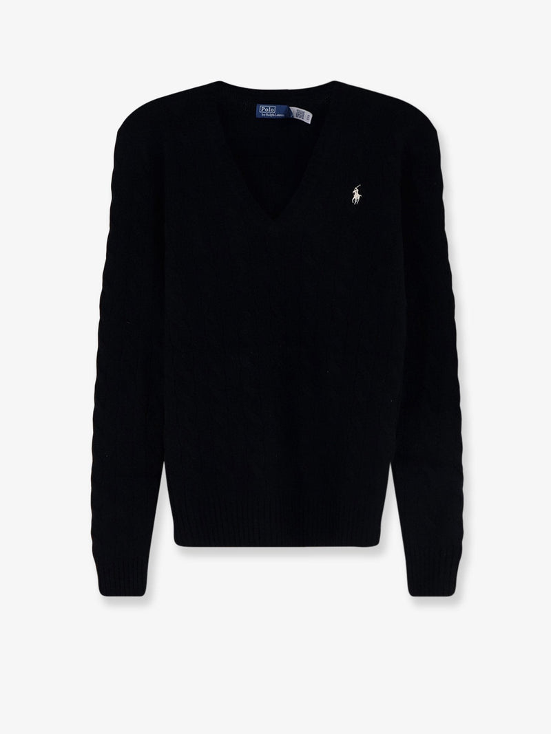 Wool and cashmere blend sweater with embroidered logo on the front