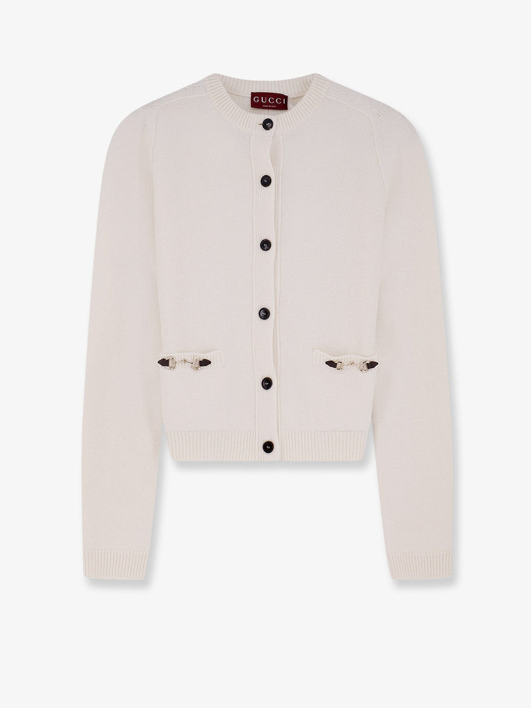 Wool and cashmere cardigan with metal Horsebit