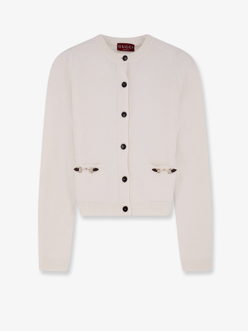 Wool and cashmere cardigan with metal Horsebit