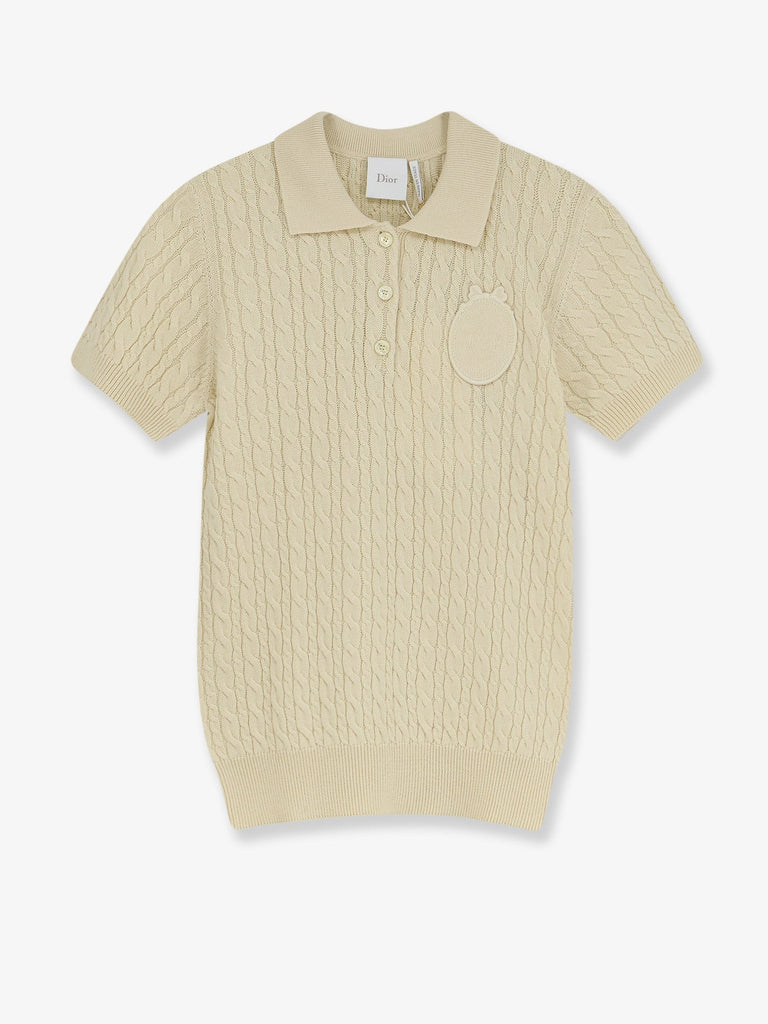 Wool and cotton blend sweater with embroidered logo on the front