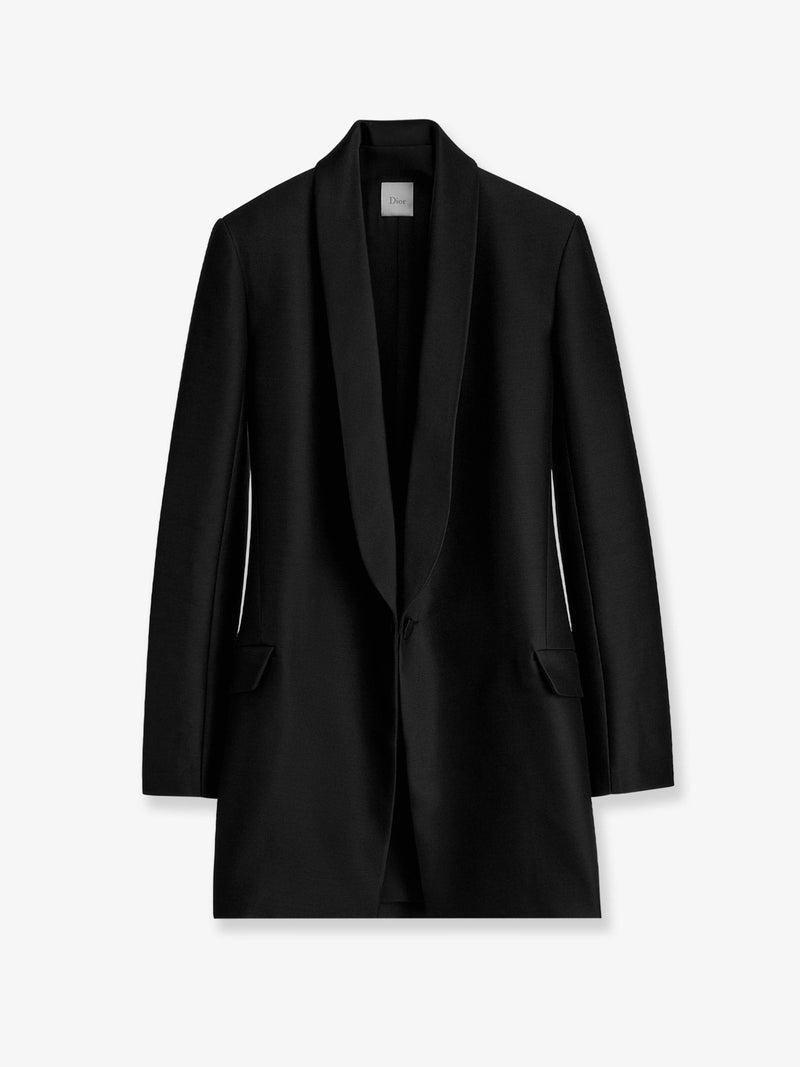 Wool and silk tuxedo blazer