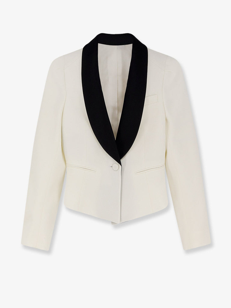 Wool blazer with satin lapel