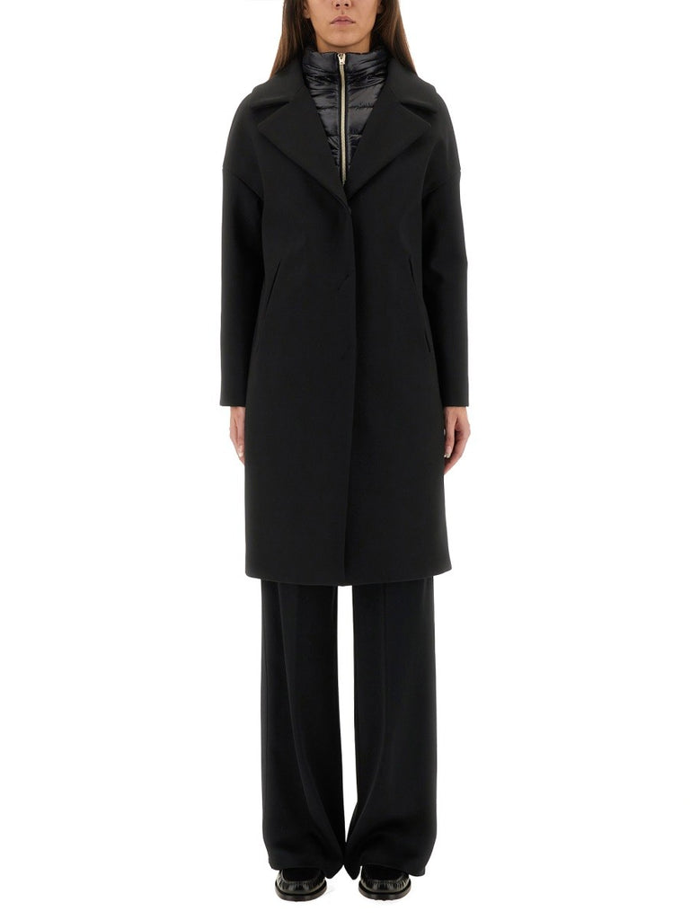 WOOL COAT WITH TECHNICAL BIB